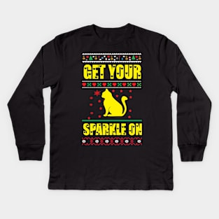 Get Your Sparkle On ugly christmas sweater Kids Long Sleeve T-Shirt